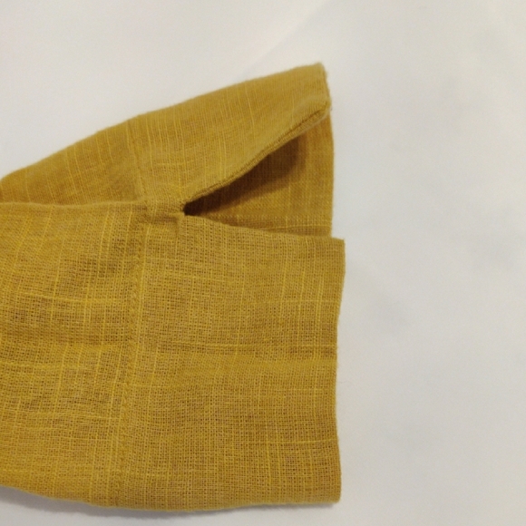 Bombay Paisley. Mustard Color 3/4 Sleeve Dress With Floral Embroidery - Picture 7 of 11